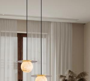 China Spanish Marble Bedroom Copper Chandelier Modern Light Luxury Creative New Design Pendant Light factory