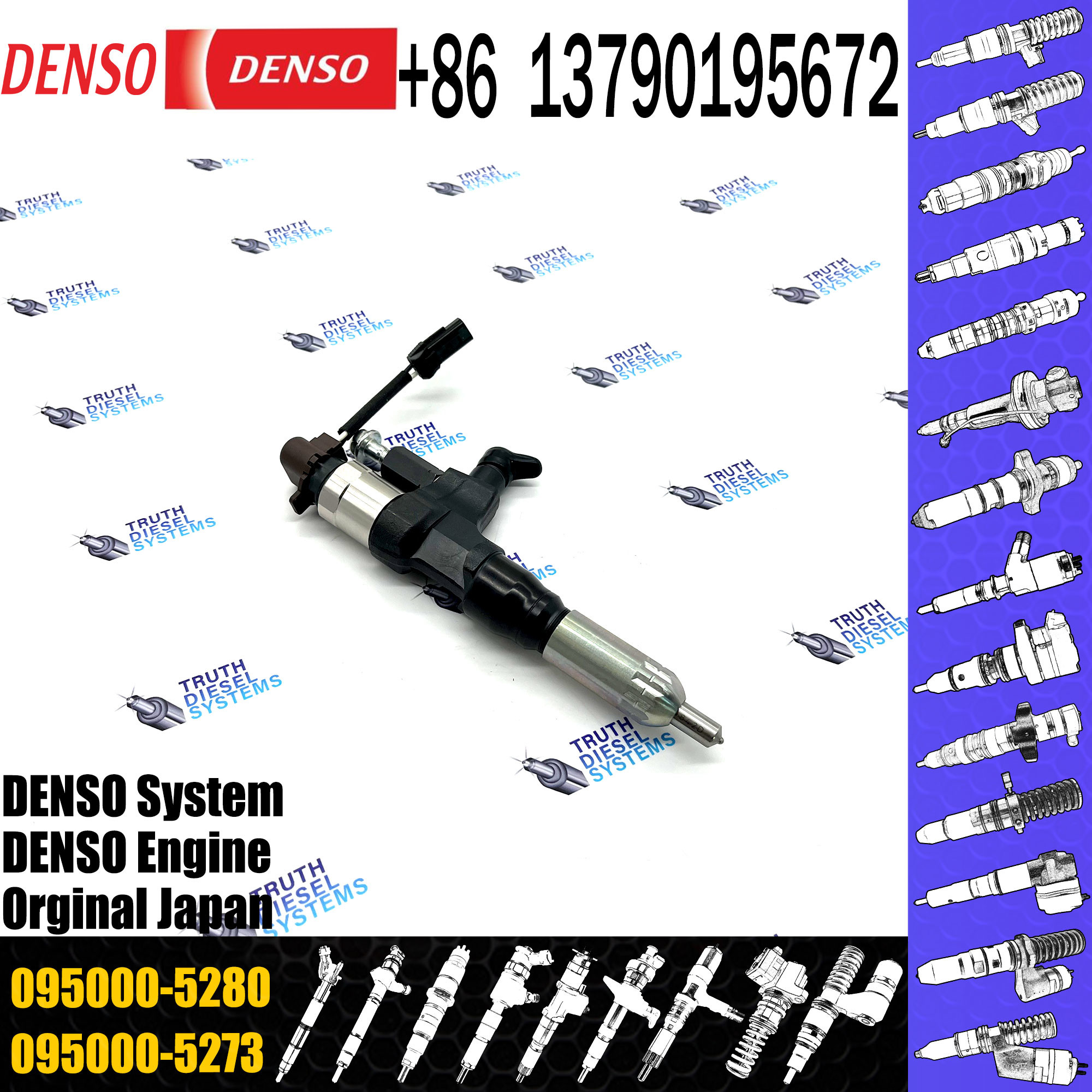 Original Diesel Fuel Common Rail Injector 095000-5280 For HI-NO 23910-1360