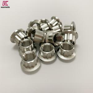 China Gr5 titanium 12pt flange nut M7 M8 titanium 12 point flange nuts for wheel hub on sale