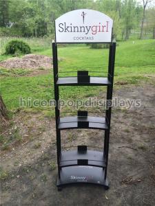 China 3 Layer Wine Display Stand Free Standing Custom Metal Liquor Display Shelves factory