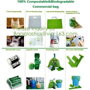 Eco friendly Compostable Biodegradable commercial bags,100% Environment Friendly Compostable Cornstarch Garbage Bags pac