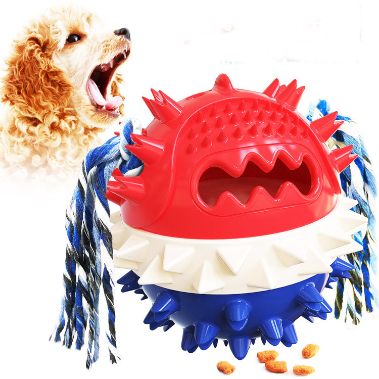 Leaky Food Ball Dog Puzzle Dog Squeaky Toy Molars Stick Plastic