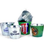 Alcohol Metal Wine Bucket 500ml 750ml 4 Color Print With Handle