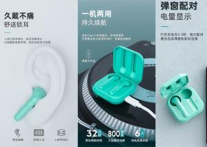 China AB1536U V5.0 Noise Cancelling Wireless Earbuds 50mAhx2 TWS Sports Headphones factory