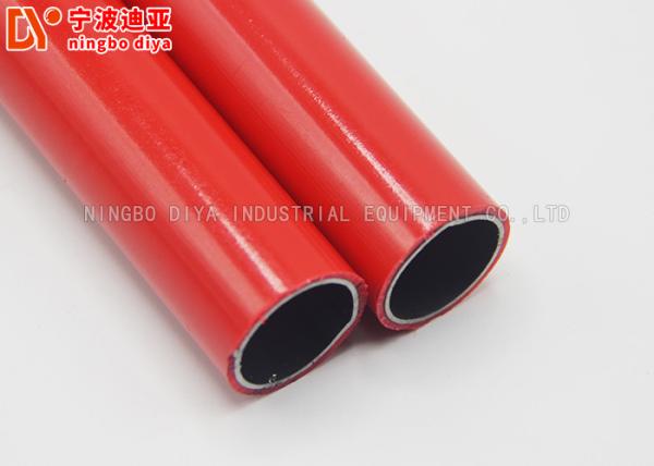 Silver Color Lean Pipe DY183 , 28MM Colorful Plastic Coated Steel Tube