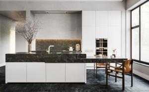 China Modern Italian Kitchen Cabinet U Shape High End Glossy Luxury Kitchen Cabinets factory