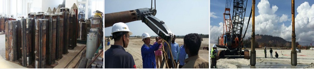 75 KW Vibro Pile Foundation Equipment Vibroflotation Process Engineering