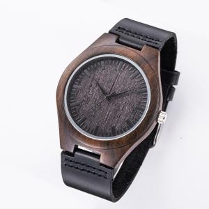 China Men'S Quartz Modern Wood Watches Japan Movement Wrist Watch Leather Belt factory