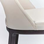 Customized Modern Design Solid Wood PU Leather Dining Room Arm Chair for Cafes