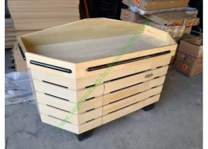 China Non Toxic Store Wooden Retail Display Shelves , Vegetable Storage Rack factory