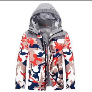 China Custom Printed Camo Hooded Anorak Jacket Men'S Winter Coat Breathable factory