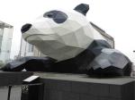 Outdoor Panda Large Garden Art Sculptures Stainless Steel Baking Varnish