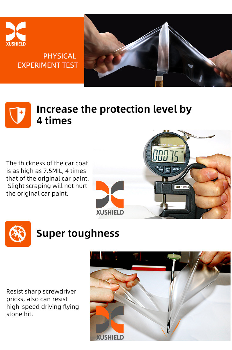 XUSHIELD 1.52*15m 10mil Clear TPU PPF Car Body Paint Protection Vinyl Film For Car Surface Protection