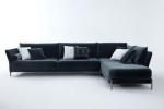 Modern Home Furniture Metal Frame L Shaped Corner Velvet Sectional Sofa