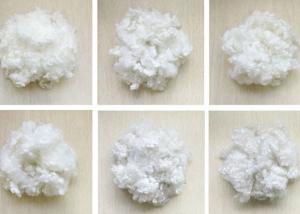 China White Polyester Hollowfibre , Siliconized Polyester Fibre Friction Resistant factory