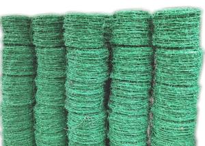 China 14x14 Green Pvc Razor Barbed Wire Secure Barbed For Fencing factory