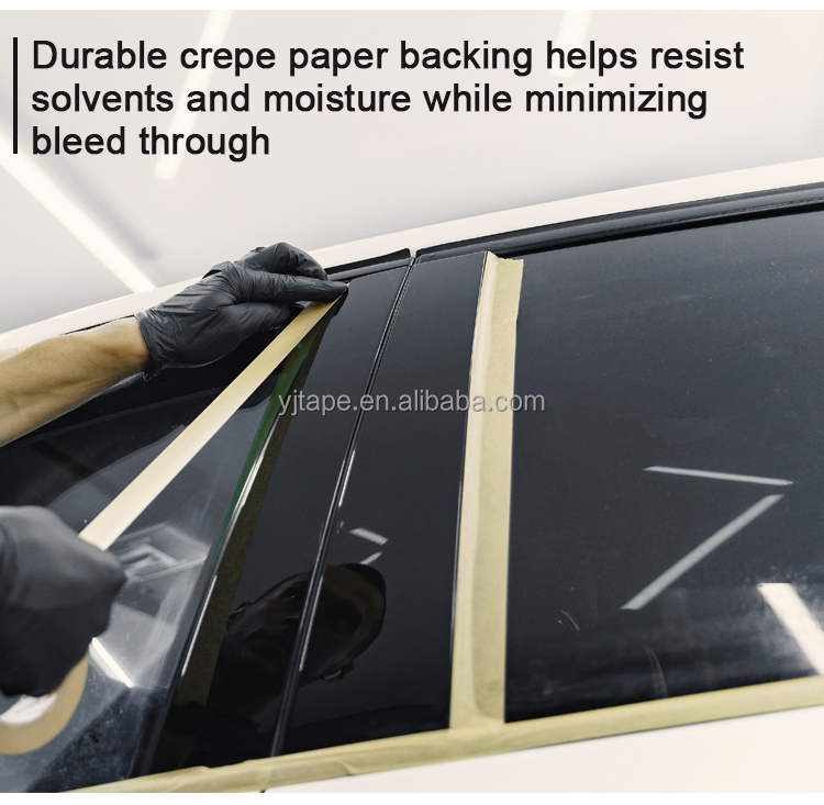 Automotive Body Shop Crepe Painters Masking Tape With 120 Degree Temperature Resistance