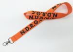 Breakaway Lanyard With Badge Holder , Orange Color Woven Lanyards Personalized