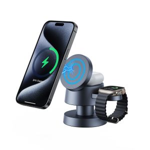 China 2024 Unique Design Folding Mobile Phone Chargers Stand 15W Magnetic Wireless Charger factory