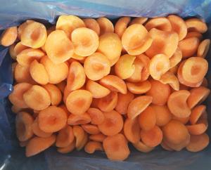China Crop Bulk Fresh IQF Frozen Peeled Apricot Halves Dices Slices factory
