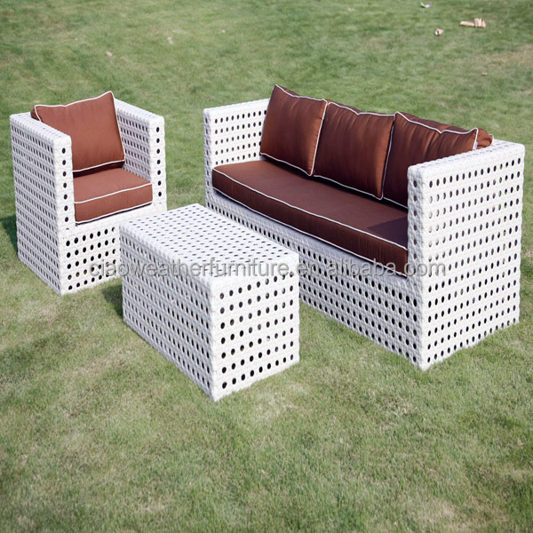 Alu/Powder Coated Frame Garden Rattan Sofa Set for Outdoor Relaxation and Dining