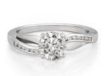 ODM OEM Jewellery Diamond Ring , 14k White Gold Wedding Ring Round Cut