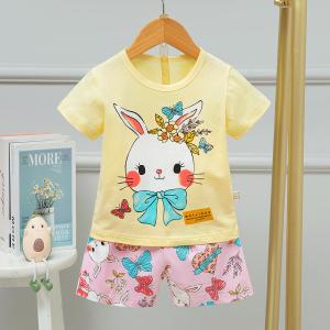 China Children'S Air Conditioning Summer Girls Cotton Pajamas 130cm Cartoon Long Eared Rabbit factory