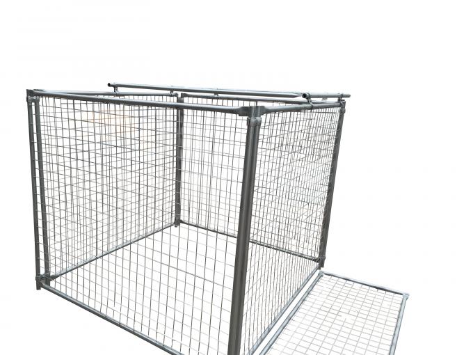 Customized Galvanised Steel Rubbish Cage HDG 14 Microns / 42 Microns