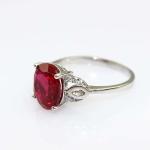 Women Jewelry 925 Silver Ring with 8x10mm Ruby Cubic Zircon(R237)