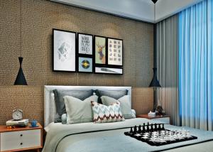 China Korean Style Contemporary Wall Coverings / Non Woven Wallpaper with Brown Color factory