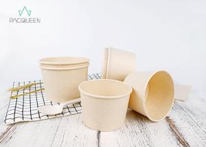 China Bagasse Soup Bowls Paper Takeaway Containers 8oz - 32oz With PLA Lining factory