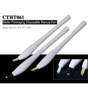 China White Handle Bevel Disposable Microblading Pen with Blade 15 cm Length factory