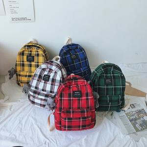 China Bag female Korean version of junior and senior high school students wind small fresh day department checked backpack factory