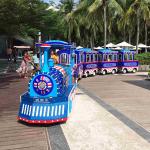 British Style Trackless Tourist Train Rides / Theme Park Train Ride