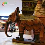Mall Decoration Custom Made Animatronics Fiberglass Elephant Statue 4.5 meters