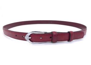 China Women Rhinestone Buckle 2.3CM Full Grian Leather Belt factory