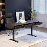 Minimalist Durable Hotel Bedroom Desk With Leather Swivel Chair Customized