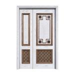 2.1m Height Pure Solid Wood Entry Doors PU Painting Wooden Entrance Door For