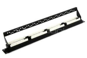China 19” 1U CAT.6 UTP Fiber To Copper Patch Panel 24 Ports, Dual IDC, Black Color factory