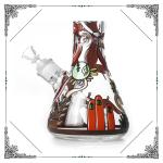 Hand Drawing Rick And Morty Art Bong 7MM Thick Glass Beaker Bongs Smoking Pipes