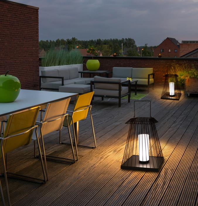 Creative Rattan Floor Lantern Lamp E27 Base For Outdoor Garden