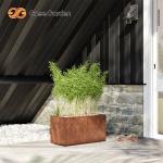 Solid Wood Composite Timber Metal Stand Flower Pot Holder Corten Steel Planter