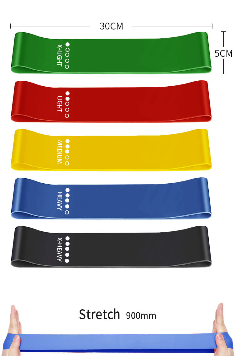 1.8M 5 Piece TPE Resistance Bands