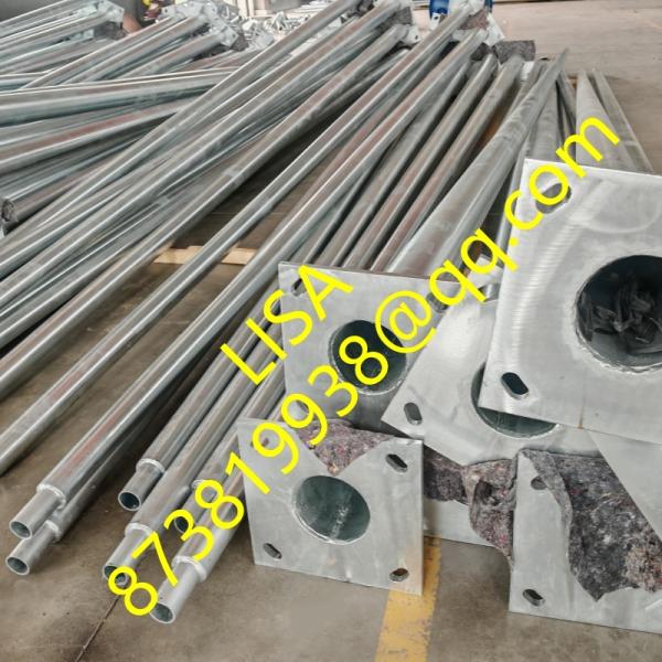 China Q235 8M Hot-dip Galvanized Solar Panel Round Tapered Street Lighting Steel Poles with Wrapping factory