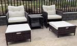 Garden Rattan Outdoor L Shaped Sofa Customized Sizes Patio Furniture Sets Garden