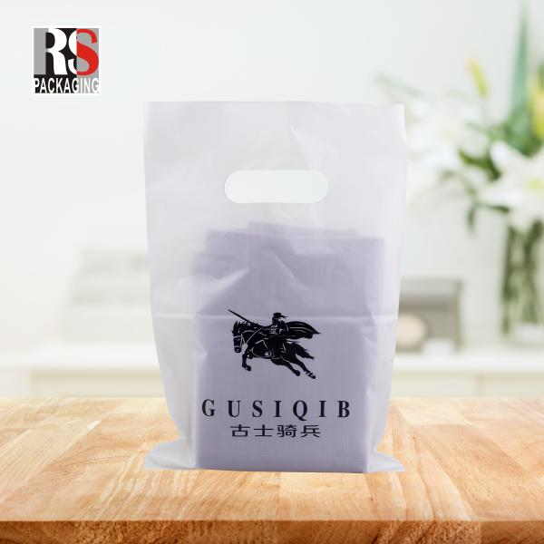 LDPE Plastic Die Cut Shopping Bags With Handle Customized Logo Printing