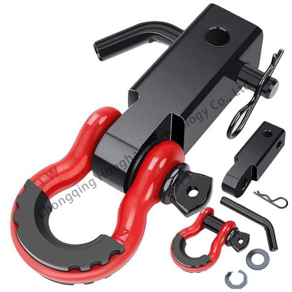 Alloy Steel Off Road Bow Shackle Clevis Towing Car Plastic Protect Rigging 3/4