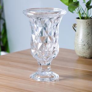 China Short Stem Glass Flower Vase 12 Inch Tall For Both Dry Flower / Liver Flower factory