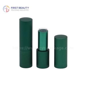 China Magnet Type Lipstick Tube Empty Aluminum Matte Green 3.8g factory