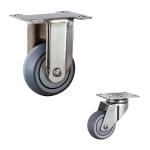 Soft 3 Inch Stainless Steel TPR Caster Wheels Swivel Double Brake